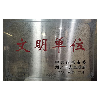 2016年12月绍兴市中共绍兴市委、绍兴市人民政府命名我所为“绍兴市文明单位”